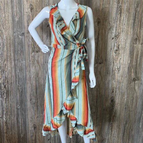 Mint Serape Wrap Dress - Picture 1 of 2